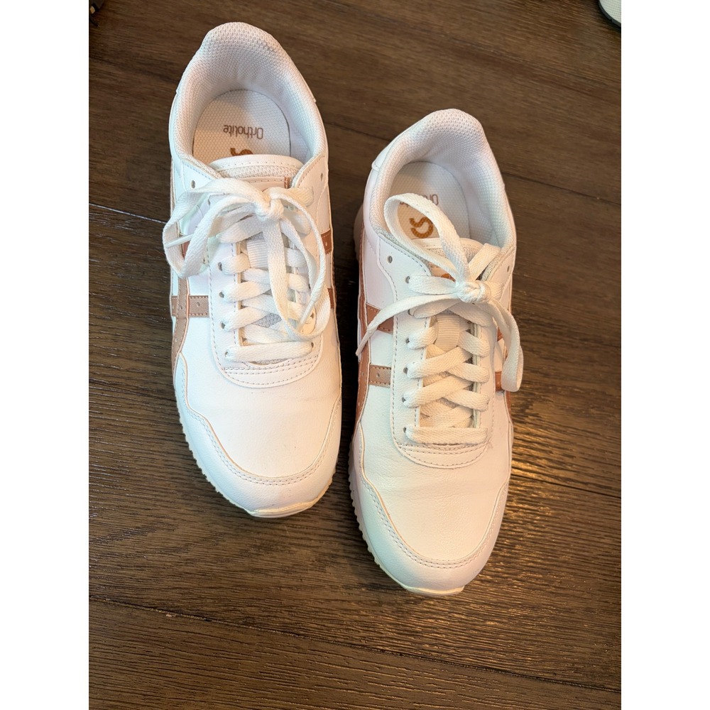 Asics Lyte Classic Sneakers Womens 7 White Rose Gold Athletic Casual Shoes